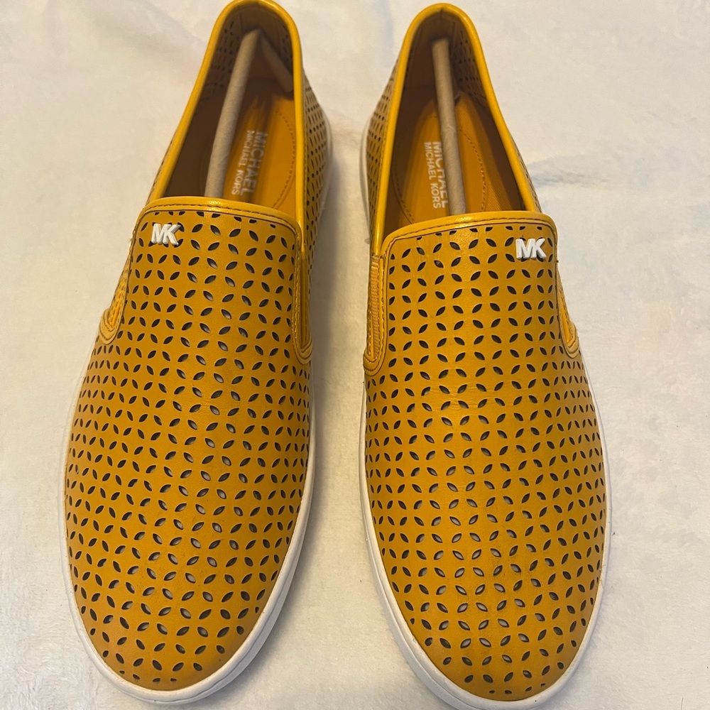 Michael Kors Women's mustard Yellow Perforated Loafers